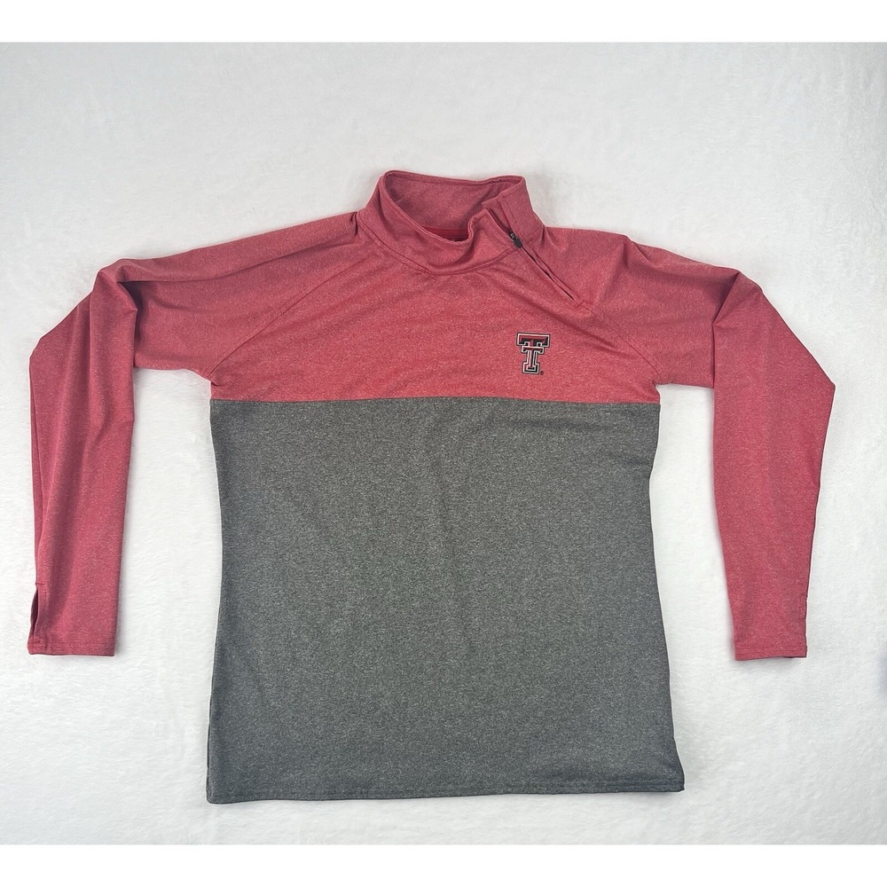 Women's Rivalry Threads 91 1/4 Zip Pullover Texas A&M Red Gray Thumb Holes‎ XL